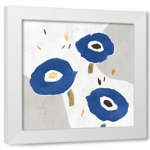 Blue Cluster I  White Modern Wood Framed Art Print by Isabelle Z