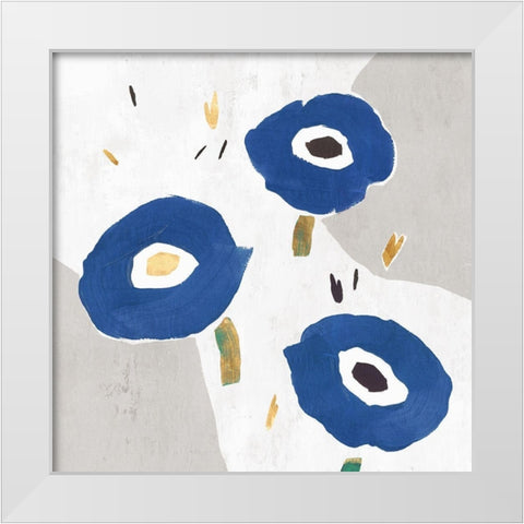 Blue Cluster I  White Modern Wood Framed Art Print by Isabelle Z