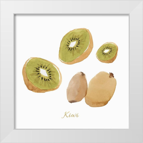 Kiwis  White Modern Wood Framed Art Print by Isabelle Z