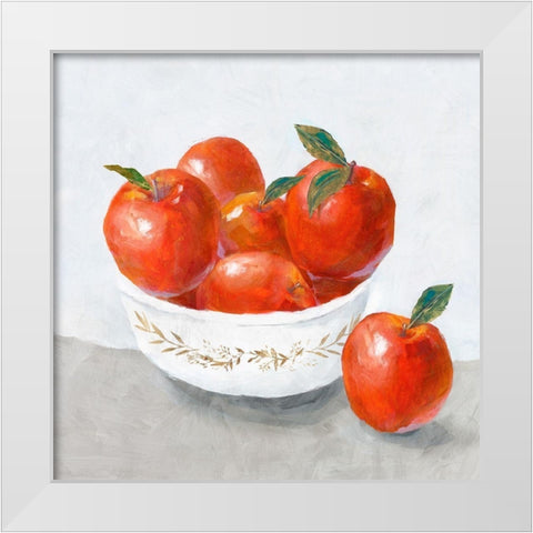 Apples  White Modern Wood Framed Art Print by Isabelle Z