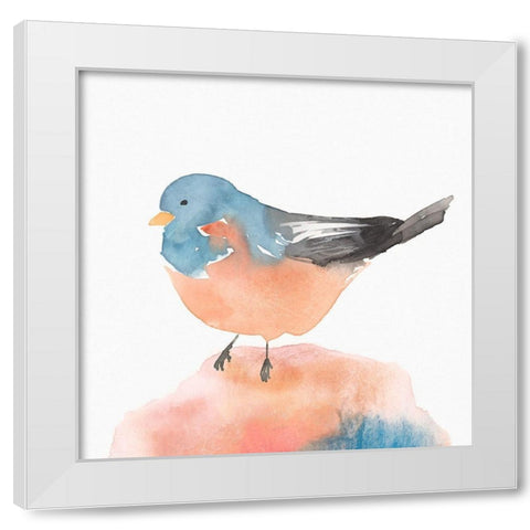 Birdie III White Modern Wood Framed Art Print by Isabelle Z
