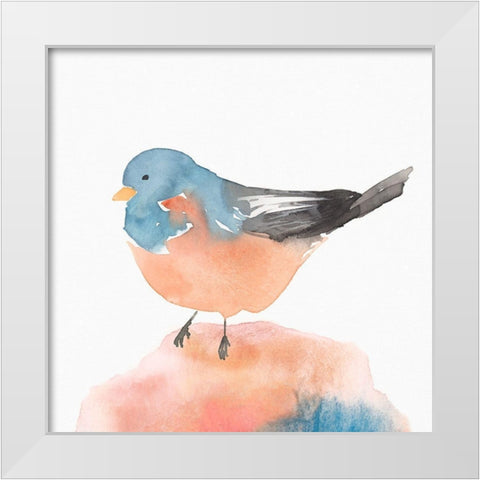 Birdie III White Modern Wood Framed Art Print by Isabelle Z