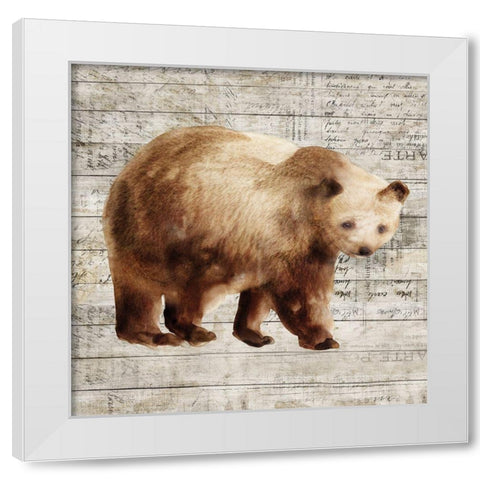 Crossing Bear I  White Modern Wood Framed Art Print by Isabelle Z