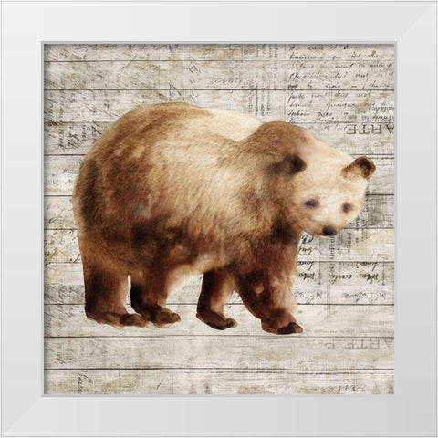 Crossing Bear I  White Modern Wood Framed Art Print by Isabelle Z