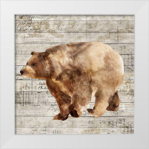 Crossing Bear II  White Modern Wood Framed Art Print by Isabelle Z