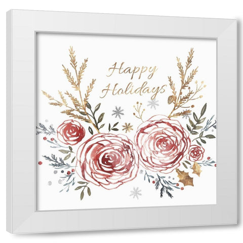 Happy Holiday  White Modern Wood Framed Art Print by Isabelle Z