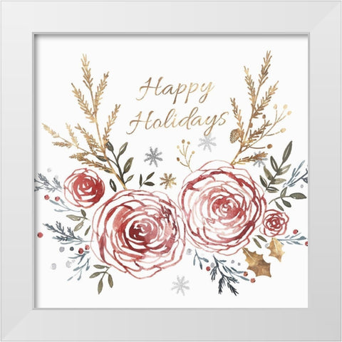Happy Holiday  White Modern Wood Framed Art Print by Isabelle Z
