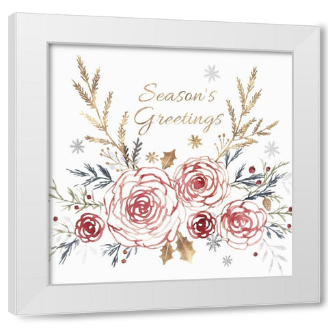 Seaons Greetings  White Modern Wood Framed Art Print by Isabelle Z