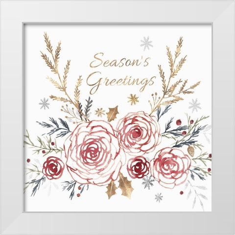 Seaons Greetings  White Modern Wood Framed Art Print by Isabelle Z