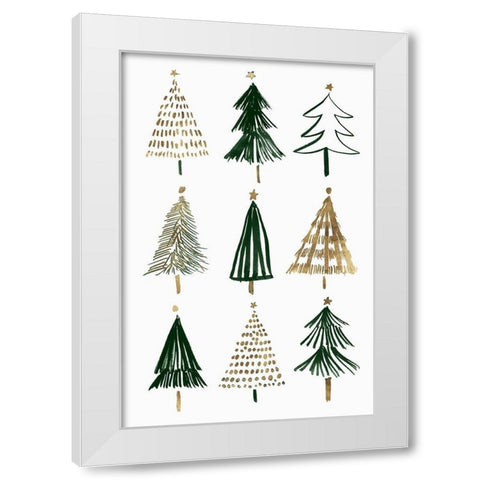 Evergreens I  White Modern Wood Framed Art Print by Isabelle Z