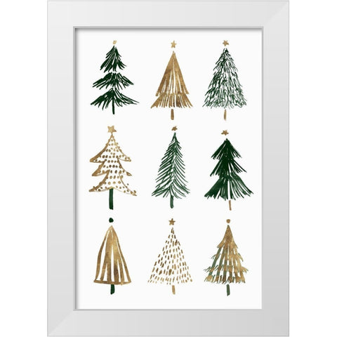Evergreens II  White Modern Wood Framed Art Print by Isabelle Z