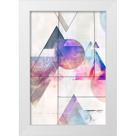 Kaleidescope Shapes I  White Modern Wood Framed Art Print by Isabelle Z