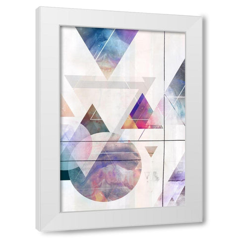 Kaleidescope Shapes II  White Modern Wood Framed Art Print by Isabelle Z