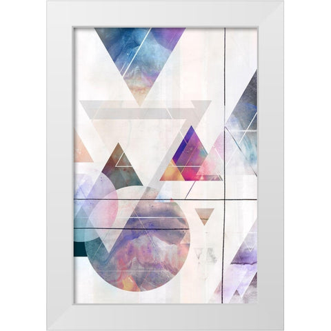 Kaleidescope Shapes II  White Modern Wood Framed Art Print by Isabelle Z