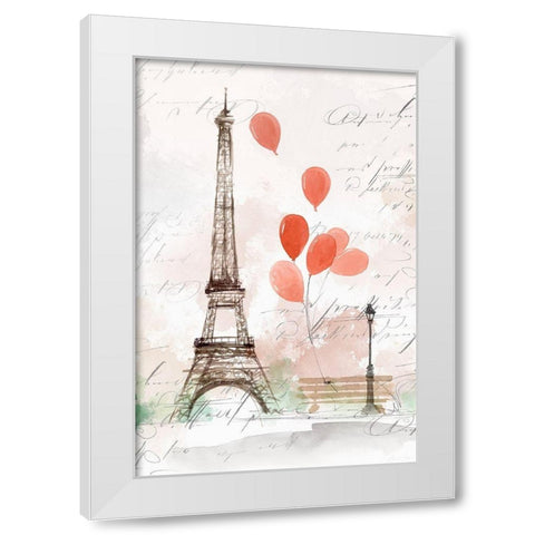 Balloons in Paris  White Modern Wood Framed Art Print by Isabelle Z