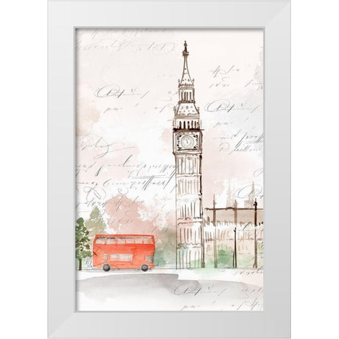 Big Ben London White Modern Wood Framed Art Print by Isabelle Z
