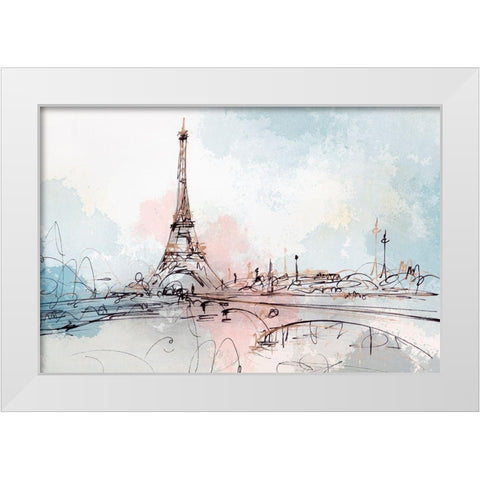 Blushing Paris  White Modern Wood Framed Art Print by Isabelle Z