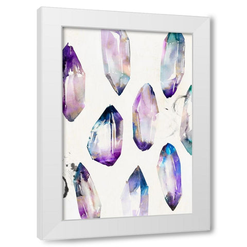 Purple Gemstones II  White Modern Wood Framed Art Print by Isabelle Z