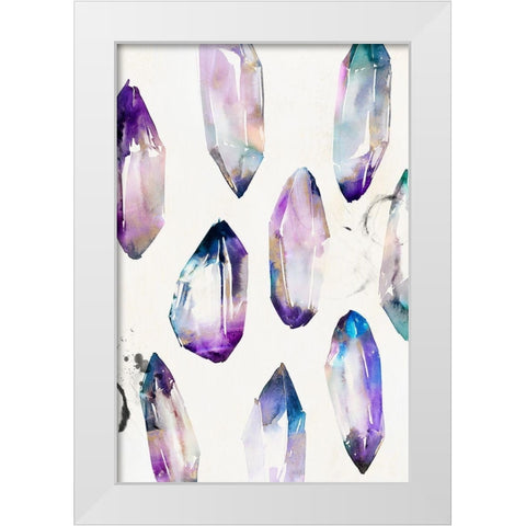 Purple Gemstones II  White Modern Wood Framed Art Print by Isabelle Z