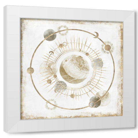 Golden Galaxy I  White Modern Wood Framed Art Print by Isabelle Z