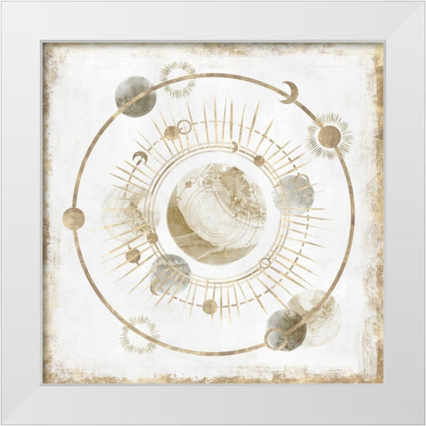 Golden Galaxy I  White Modern Wood Framed Art Print by Isabelle Z