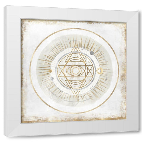 Golden Galaxy III  White Modern Wood Framed Art Print by Isabelle Z