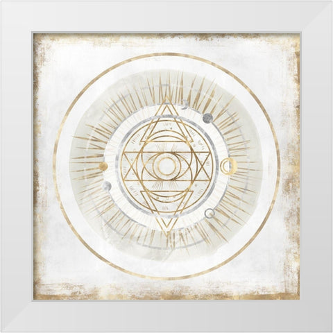Golden Galaxy III  White Modern Wood Framed Art Print by Isabelle Z