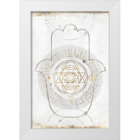 Gold Hamsa I  White Modern Wood Framed Art Print by Isabelle Z