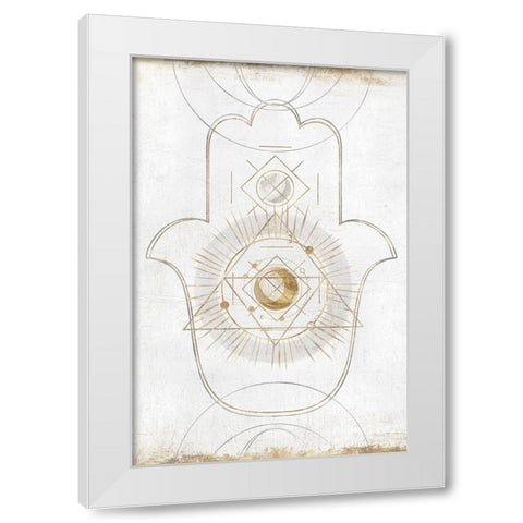 Gold Hamsa II  White Modern Wood Framed Art Print by Isabelle Z
