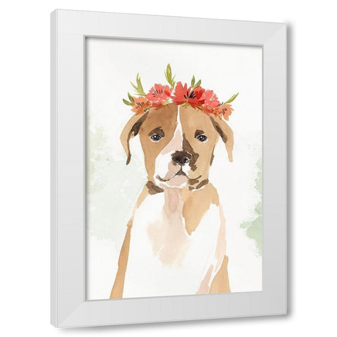 Puppy II White Modern Wood Framed Art Print by Isabelle Z