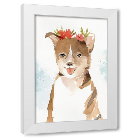 Puppy III  White Modern Wood Framed Art Print by Isabelle Z