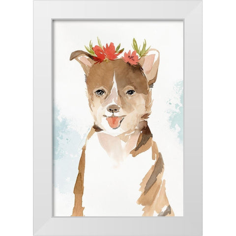 Puppy III  White Modern Wood Framed Art Print by Isabelle Z