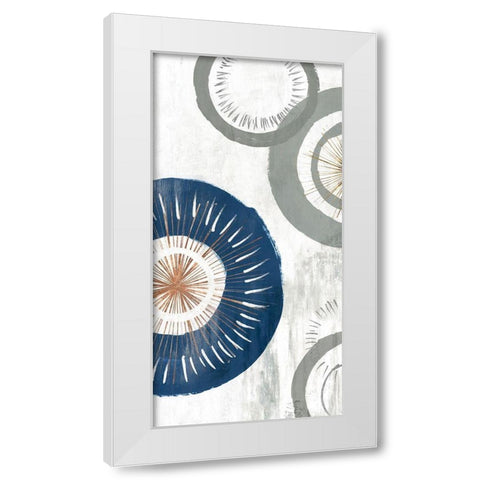 Blue Spheres I  White Modern Wood Framed Art Print by Isabelle Z
