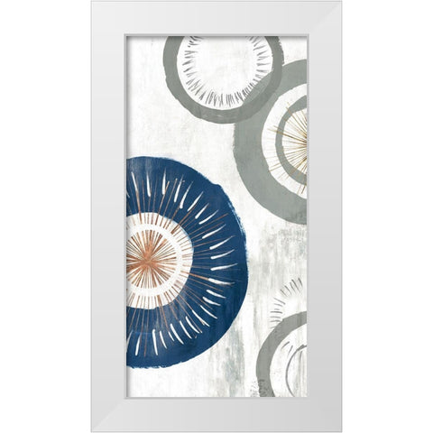 Blue Spheres I  White Modern Wood Framed Art Print by Isabelle Z