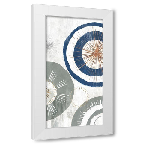 Blue Spheres II  White Modern Wood Framed Art Print by Isabelle Z