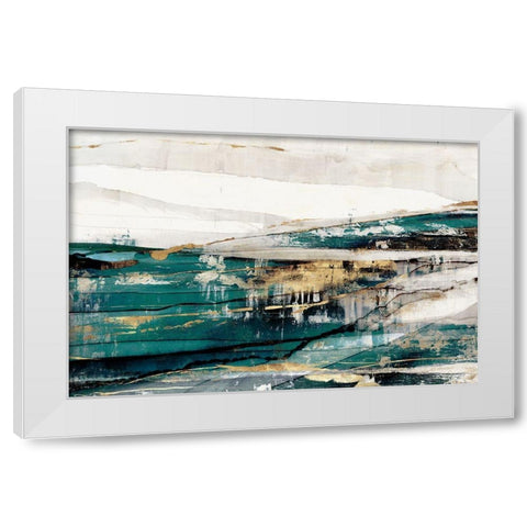 Delighted Teal Version  White Modern Wood Framed Art Print by Isabelle Z
