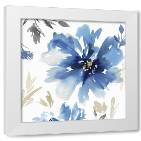 Finesse II Indigo Version  White Modern Wood Framed Art Print by Isabelle Z