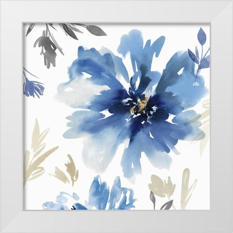 Finesse II Indigo Version  White Modern Wood Framed Art Print by Isabelle Z
