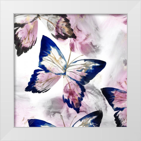 Fluttering III  White Modern Wood Framed Art Print by Isabelle Z