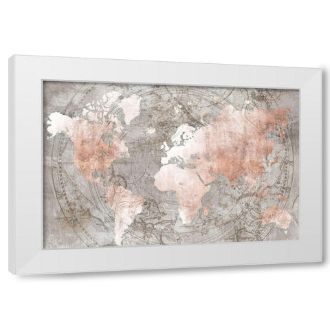 Celestial World Map White Modern Wood Framed Art Print by Isabelle Z