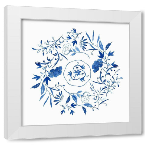 Indigo Halo I  White Modern Wood Framed Art Print by Isabelle Z