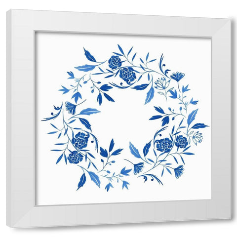 Indigo Halo II  White Modern Wood Framed Art Print by Isabelle Z
