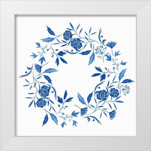 Indigo Halo II  White Modern Wood Framed Art Print by Isabelle Z
