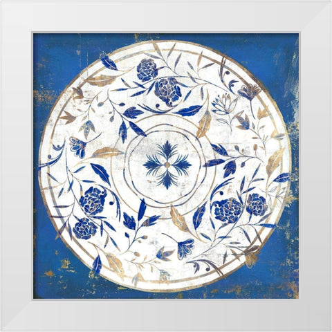Indgio Porcelain Tile II  White Modern Wood Framed Art Print by Isabelle Z