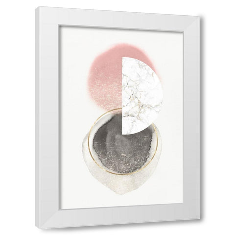 Blushing Geo I  White Modern Wood Framed Art Print by Isabelle Z