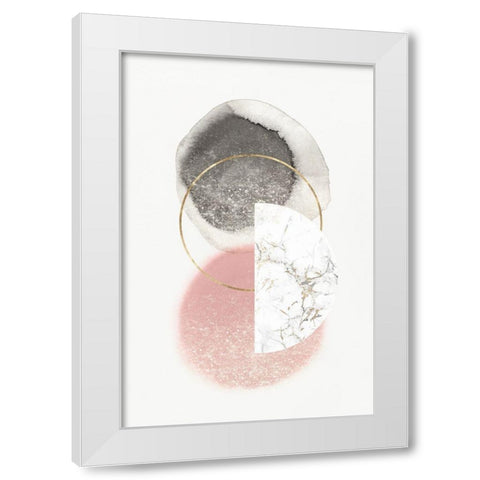 Blushing Geo II  White Modern Wood Framed Art Print by Isabelle Z
