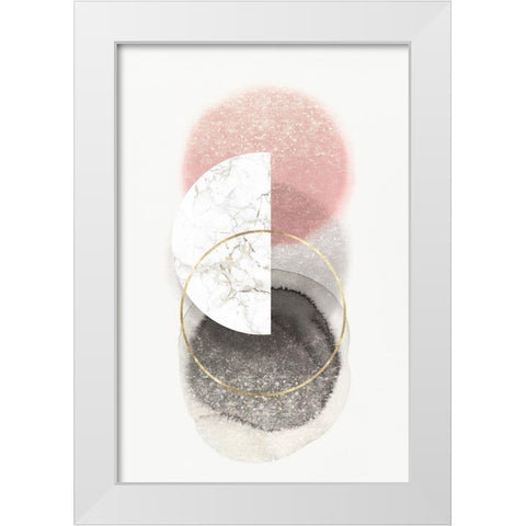 Blushing Geo III  White Modern Wood Framed Art Print by Isabelle Z
