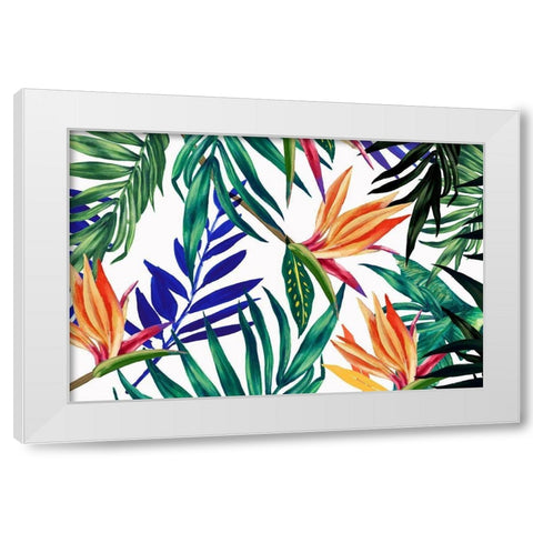 Tropical Foliage  White Modern Wood Framed Art Print by Isabelle Z