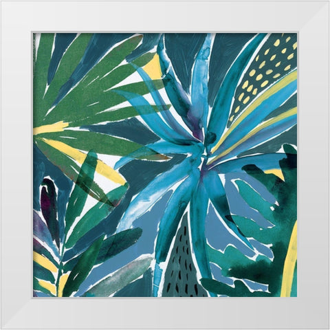 Tropical Blues  White Modern Wood Framed Art Print by Isabelle Z
