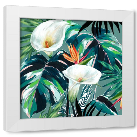 White Lily Paradise  White Modern Wood Framed Art Print by Isabelle Z